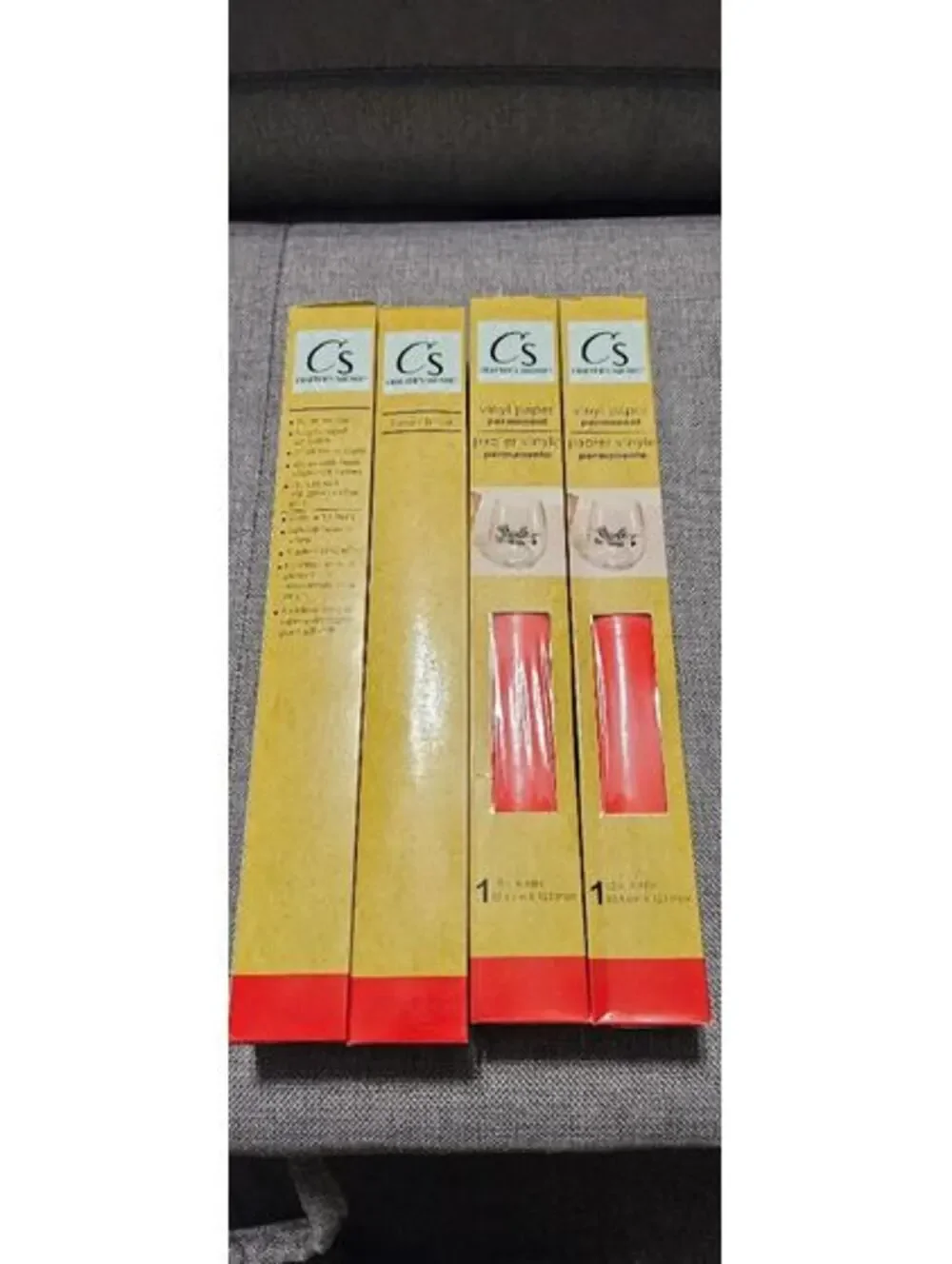 Crafter's Square Red Permanent Vinyl Bundle Compatible with Cricut & Silhouette
